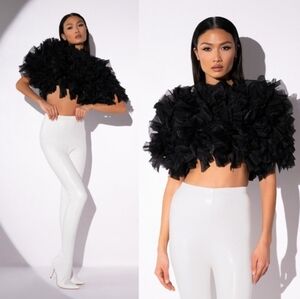 ☆AKIRA Black Must Be Dreaming Ruffled Top☆